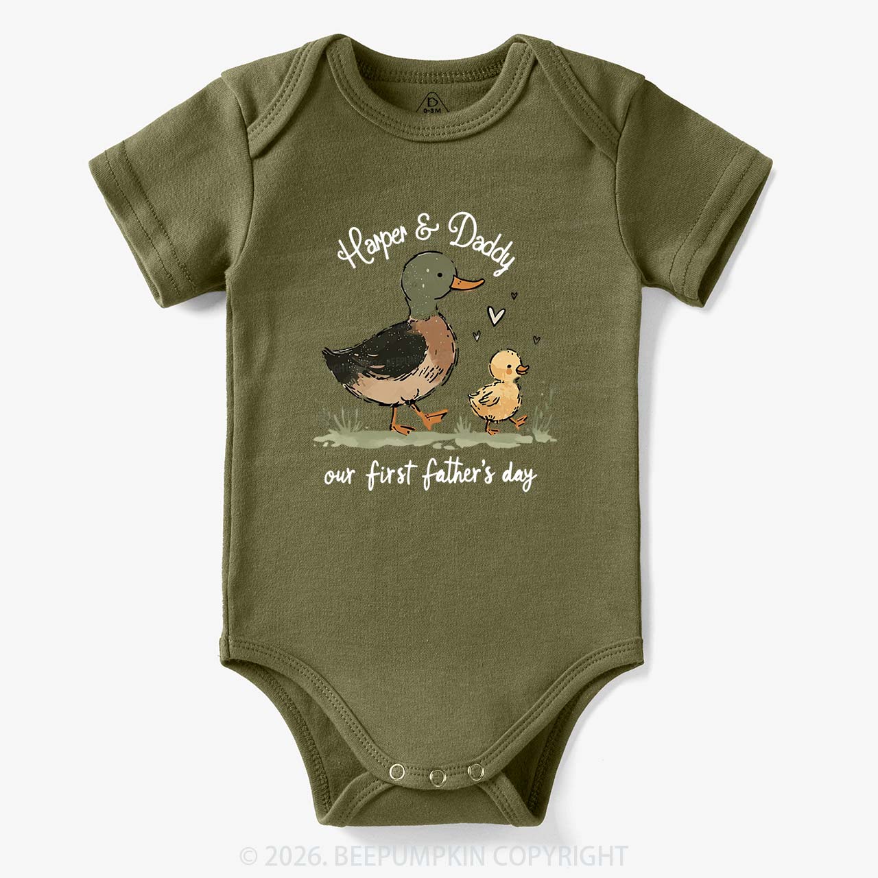 Personalized Duck Hunter First Father's Day Baby Bodysuit