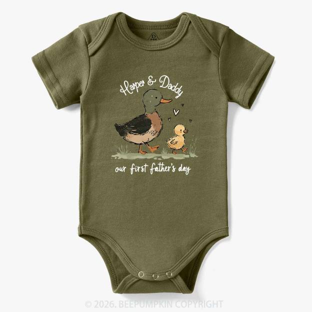 Personalized Duck Hunter First Father's Day Baby Bodysuit