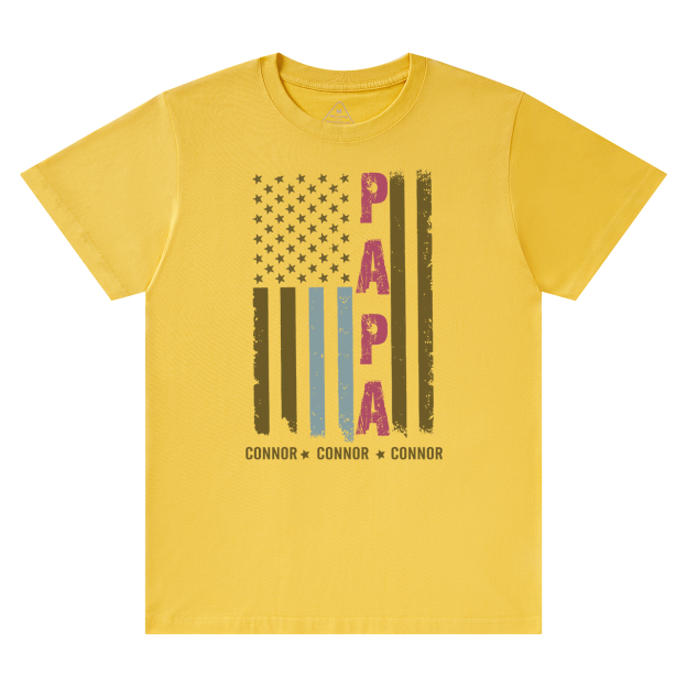 Personalized Grandpa US Flag Shirt