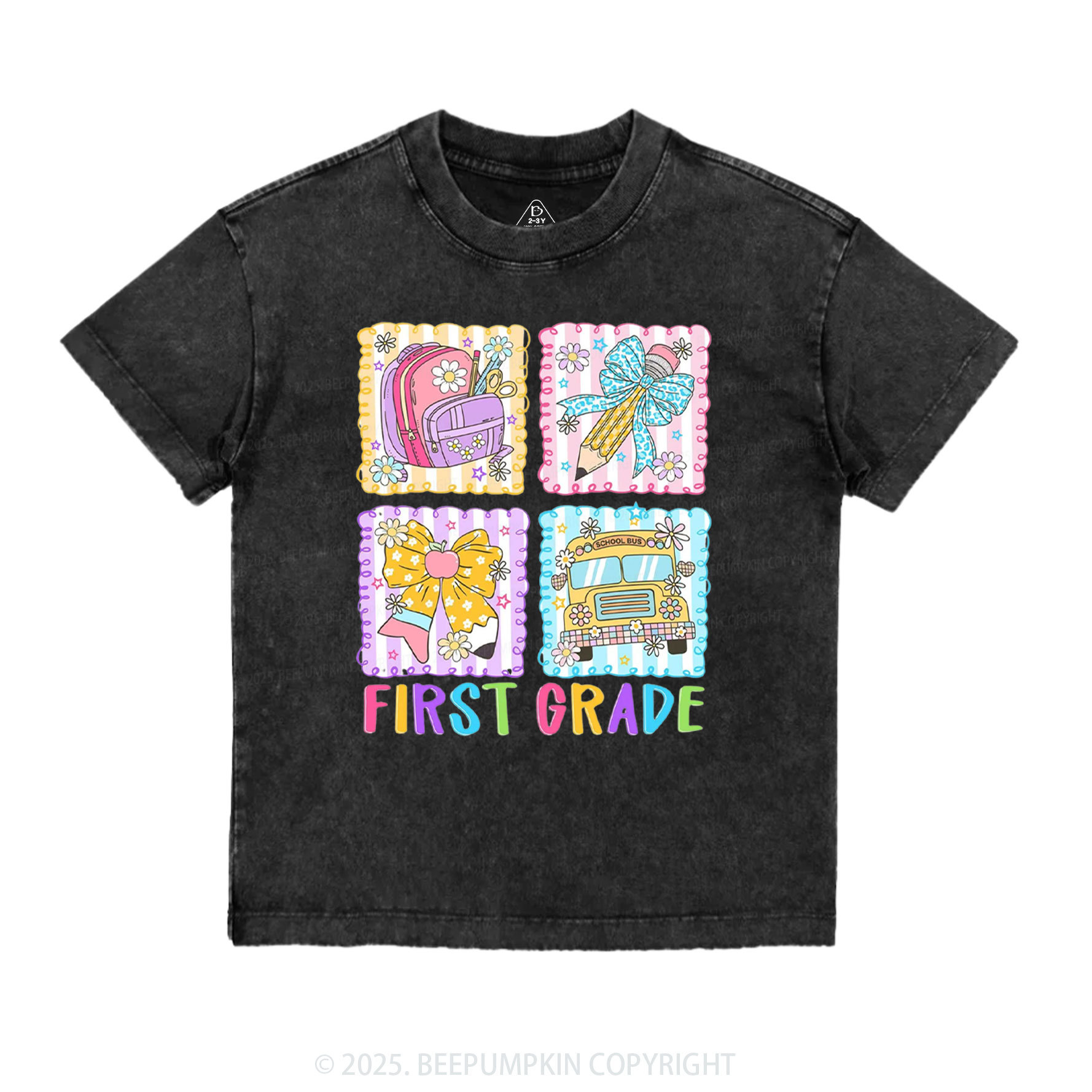 Learning Squares Toddler&Kids Washed Tees