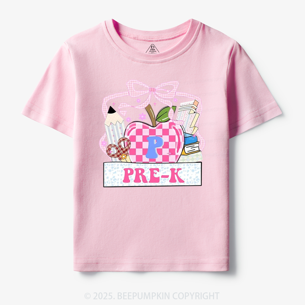 Personalized Checkered Apple Days Toddler&Kid's Tees Beepumpkin