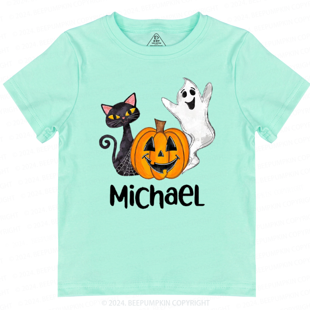 Personalized Halloween Cat Toddler&Kids Tees 