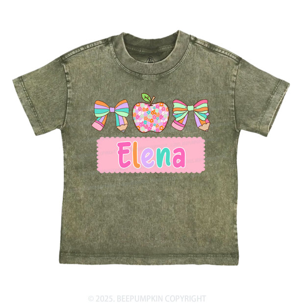 Personalized Pretty Name Toddler&Kids Washed Tees