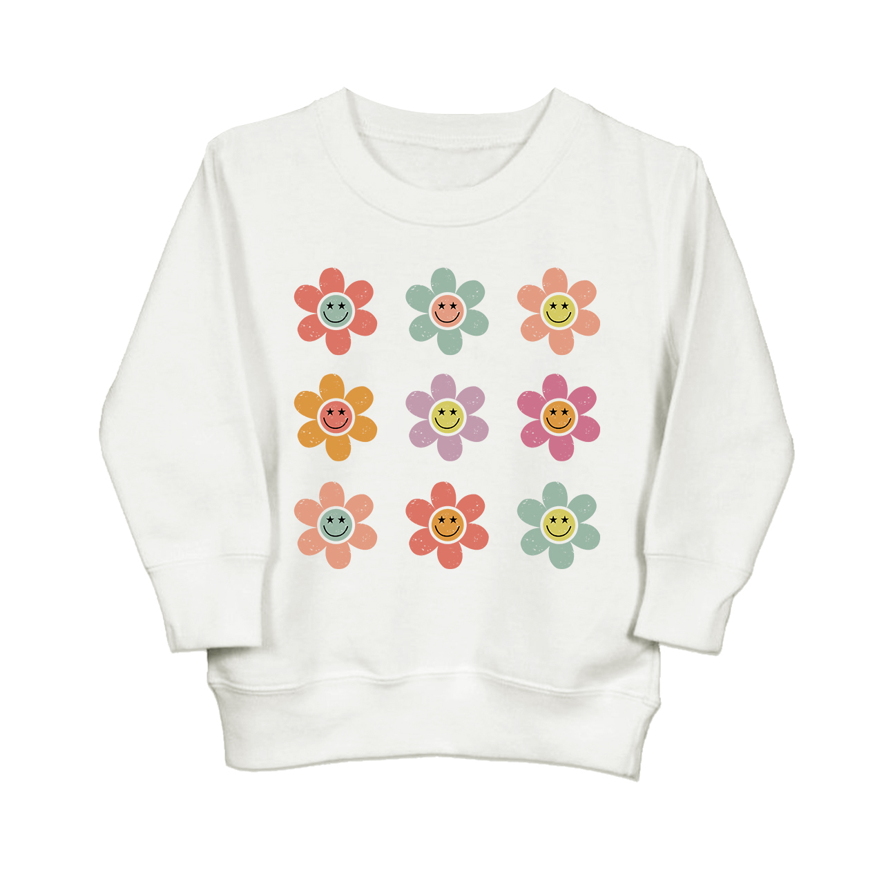 Happy Face Flowers Summer Kids Sweatshirt  Sale-Beepumpkin™