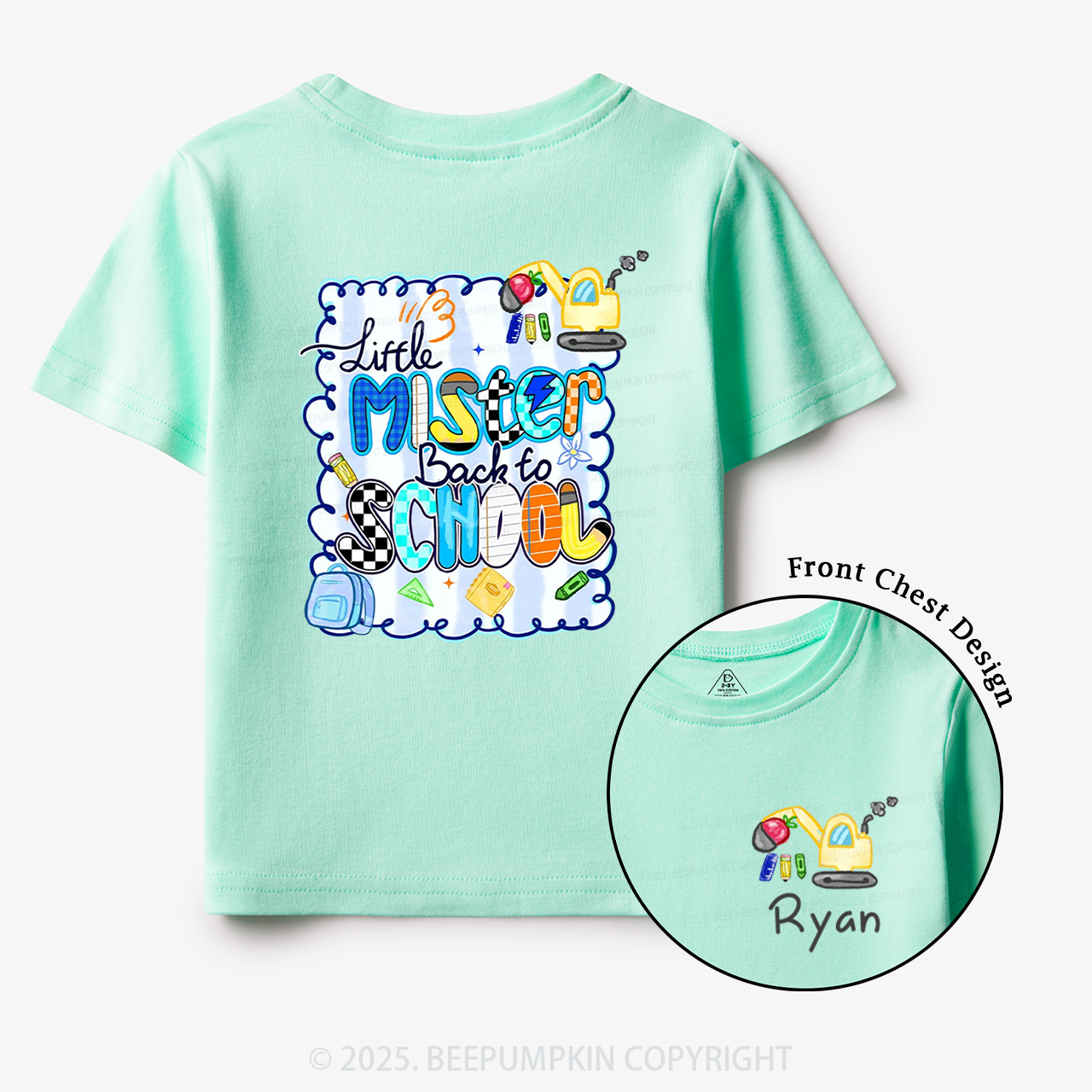 Personalized Little Mister School Toddler&Kid's Tees Beepumpkin