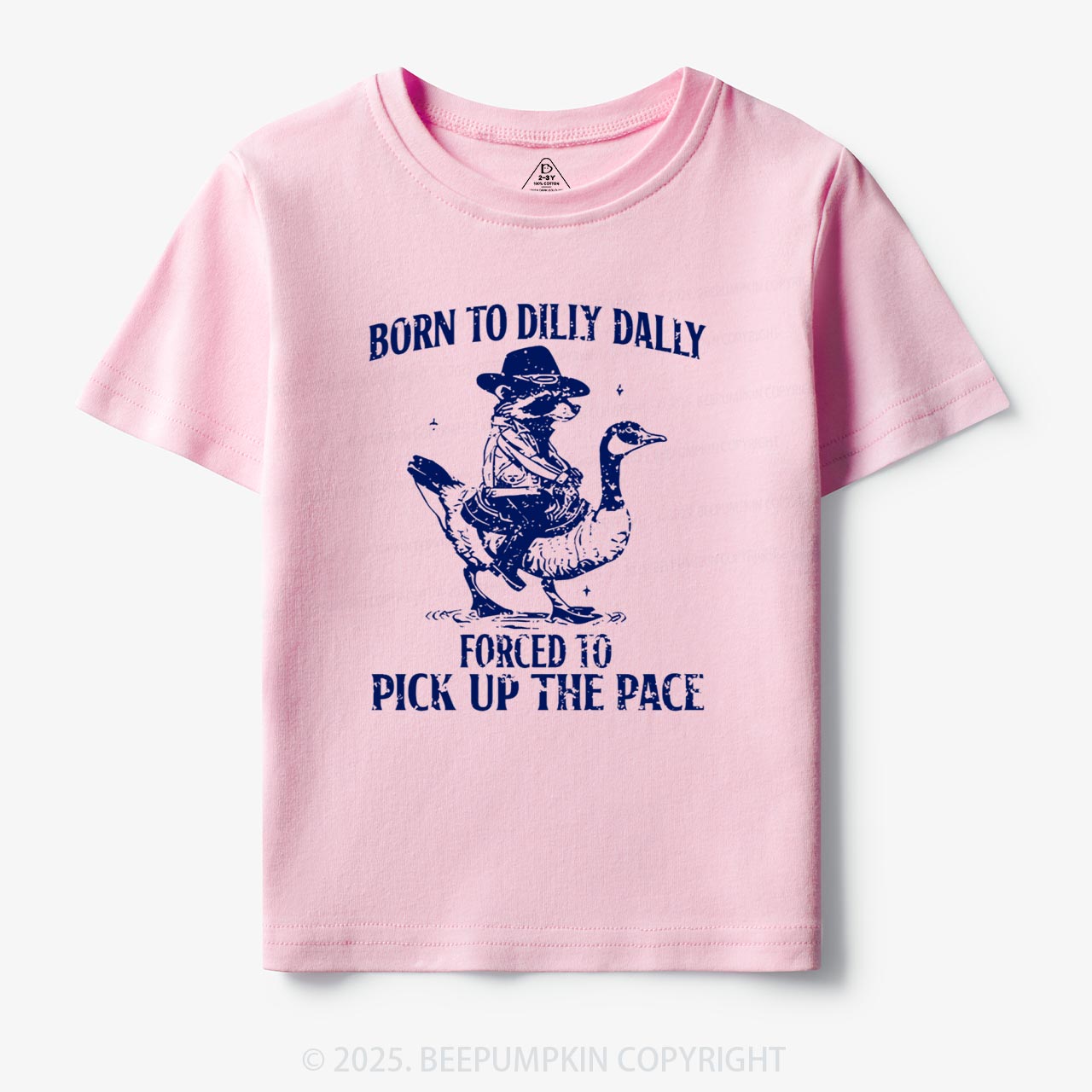 Born To Dilly Dally Retro Racoon Goose Toddler&Kid's Tees Beepumpkin 7
