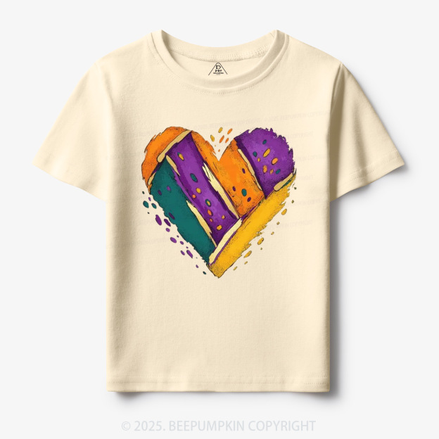 Mardi Gras Heart Toddler&Kid's Tees Beepumpkin