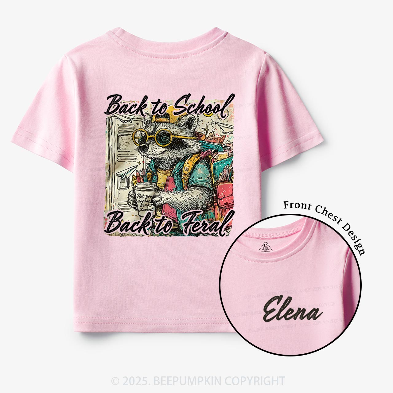 Personalized Raccoon Boy Toddler&Kid's Tees Beepumpkin