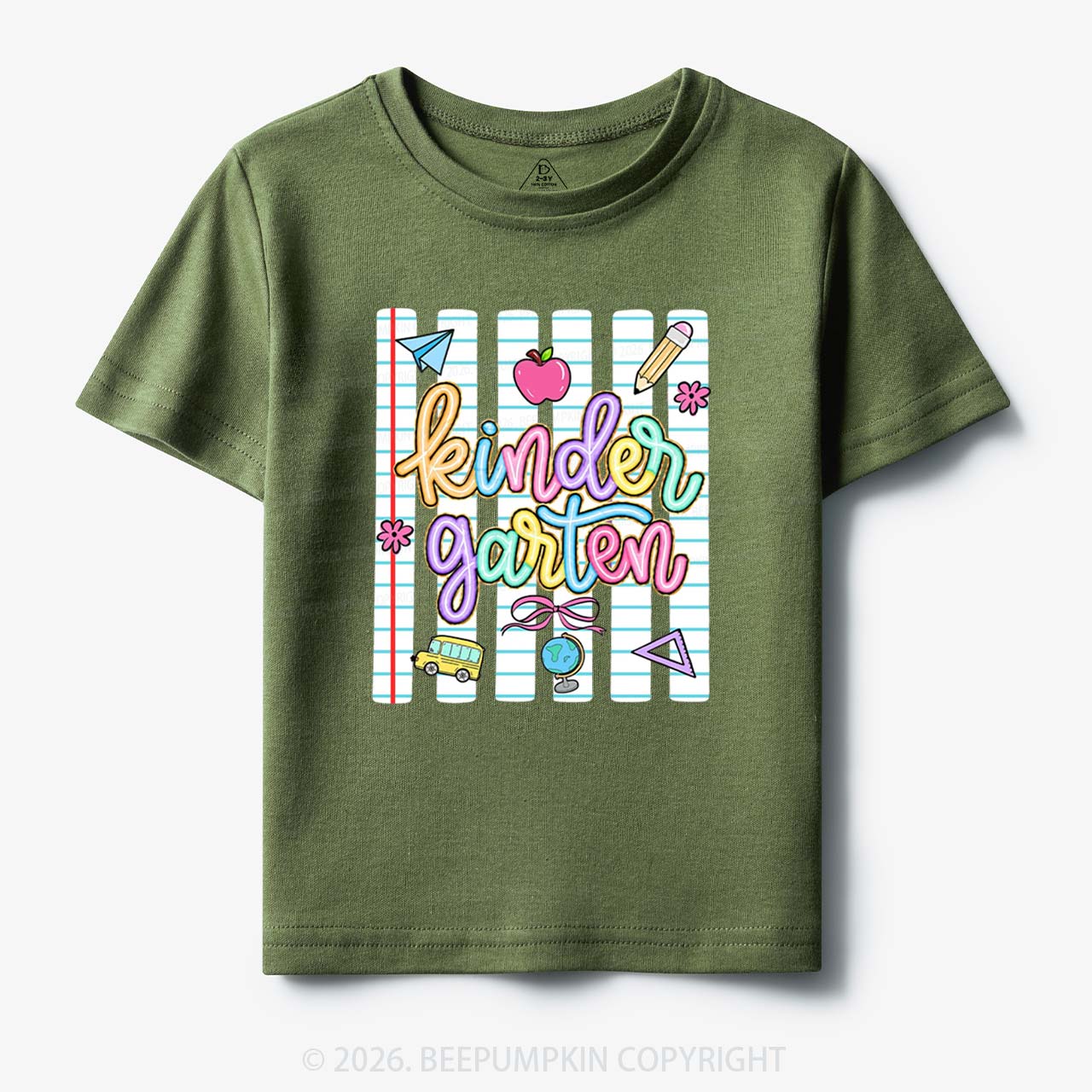 Personalized Colorful Striped Preppy Back To School Toddler&Kid's Tees