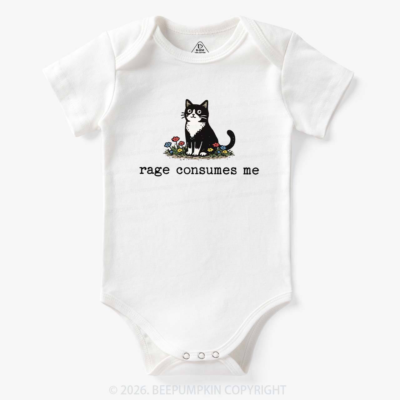 Funny Cat Rage Consumes Me Bodysuit