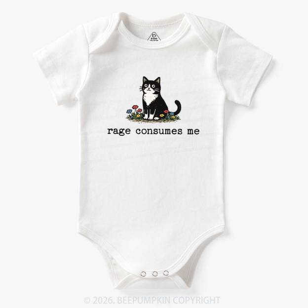 Funny Cat Rage Consumes Me Bodysuit