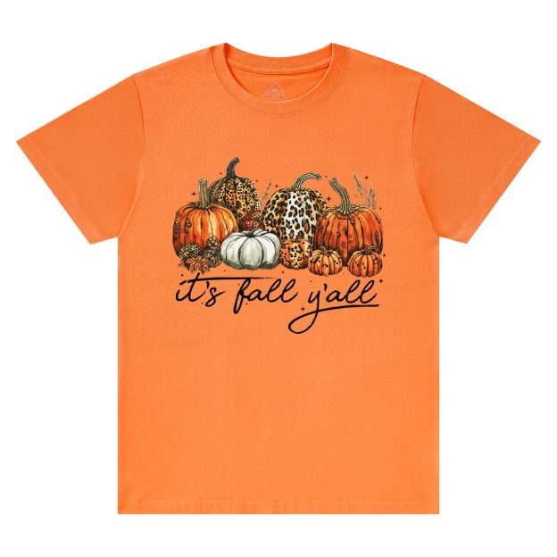 It's Fall Y'all Leopard Pumpkin T-Shirts Beepumpkin