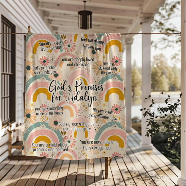 Personalized God's Promises Baby Flannel Blanket