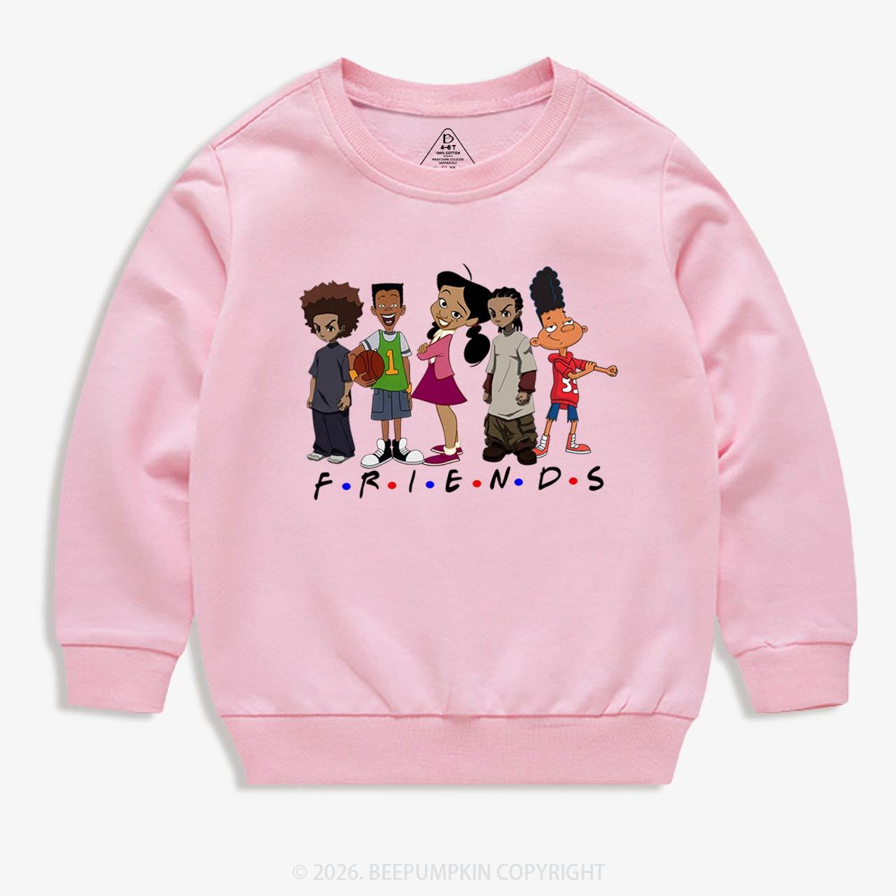 Black Cartoon Characters Kid's Sweatshirt