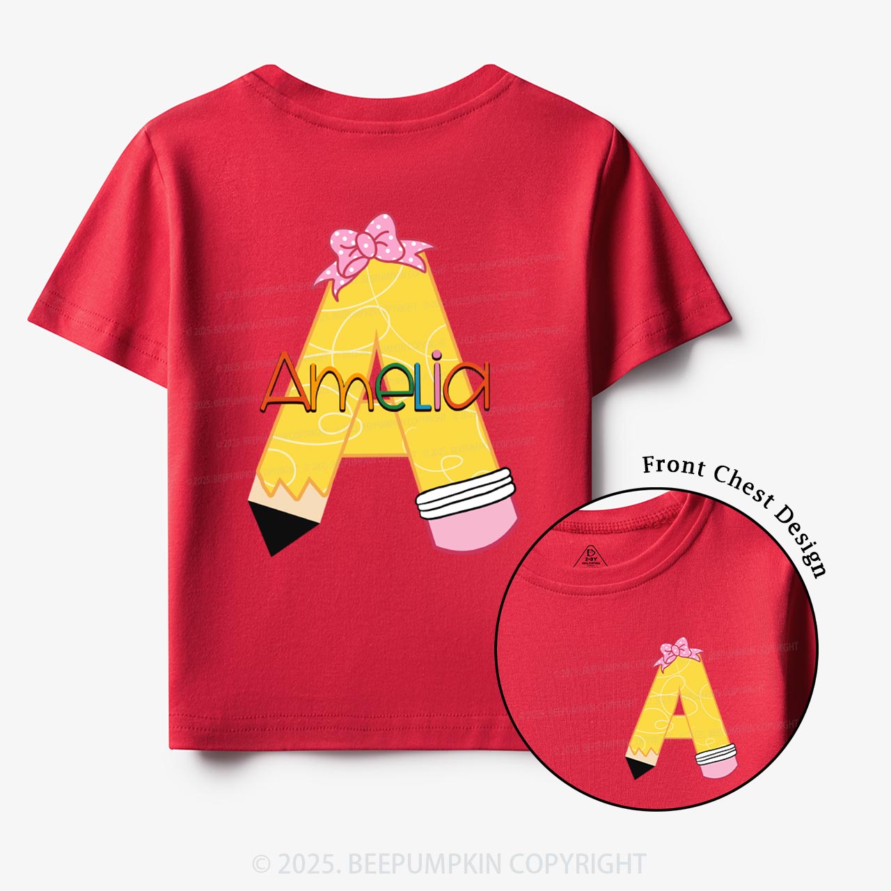 Personalized Pencil Perfect Name Toddler&Kid's Tees Beepumpkin