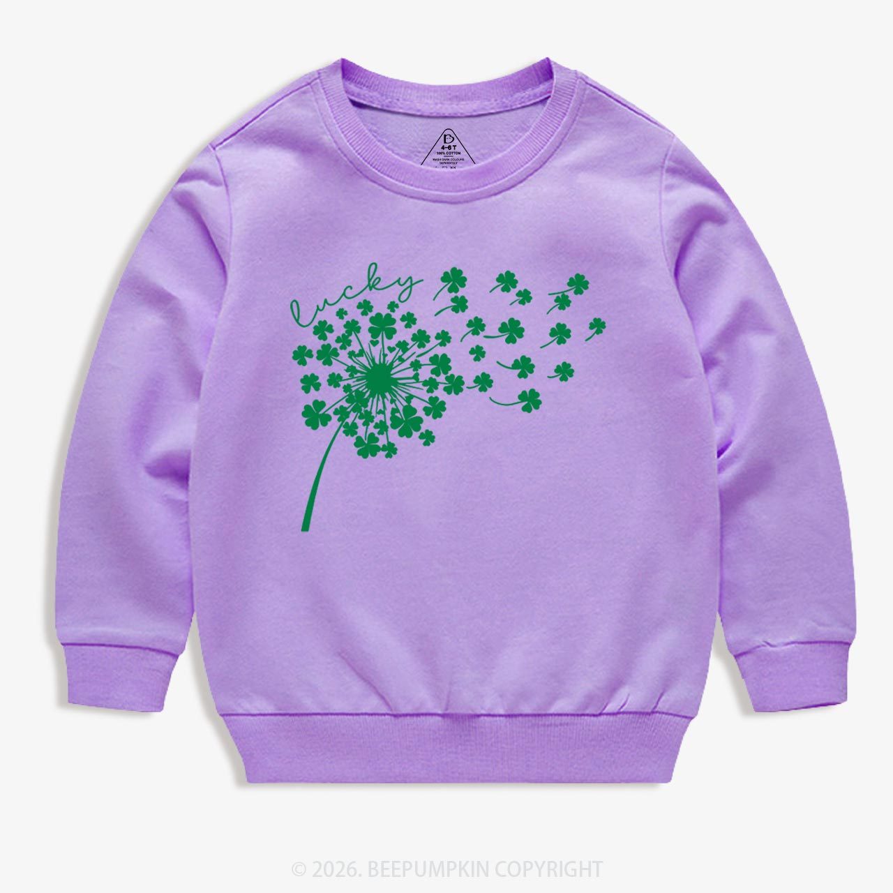 Dandelion Shamrock St. Patrick's Day Kid's Sweatshirt