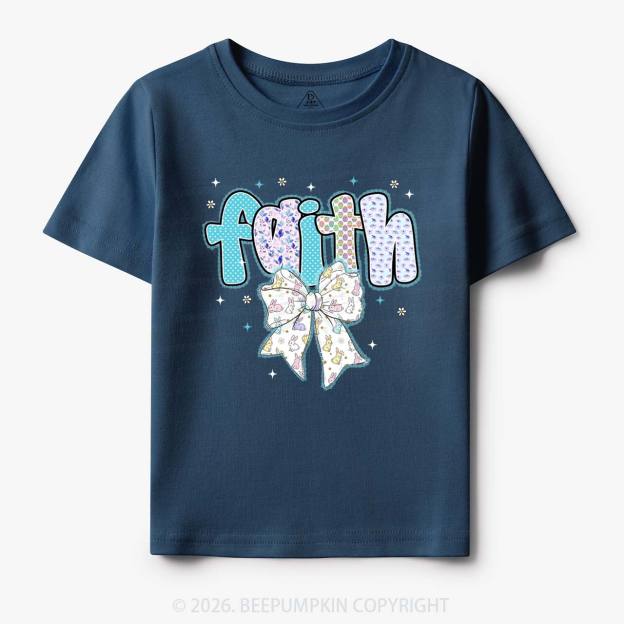 Blooming Faith Bunny Bow Toddler&Kid's Tees