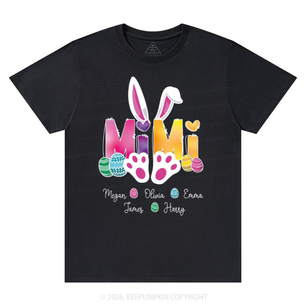 Personalized Spring Easter Bunnies Mimi T-Shirts