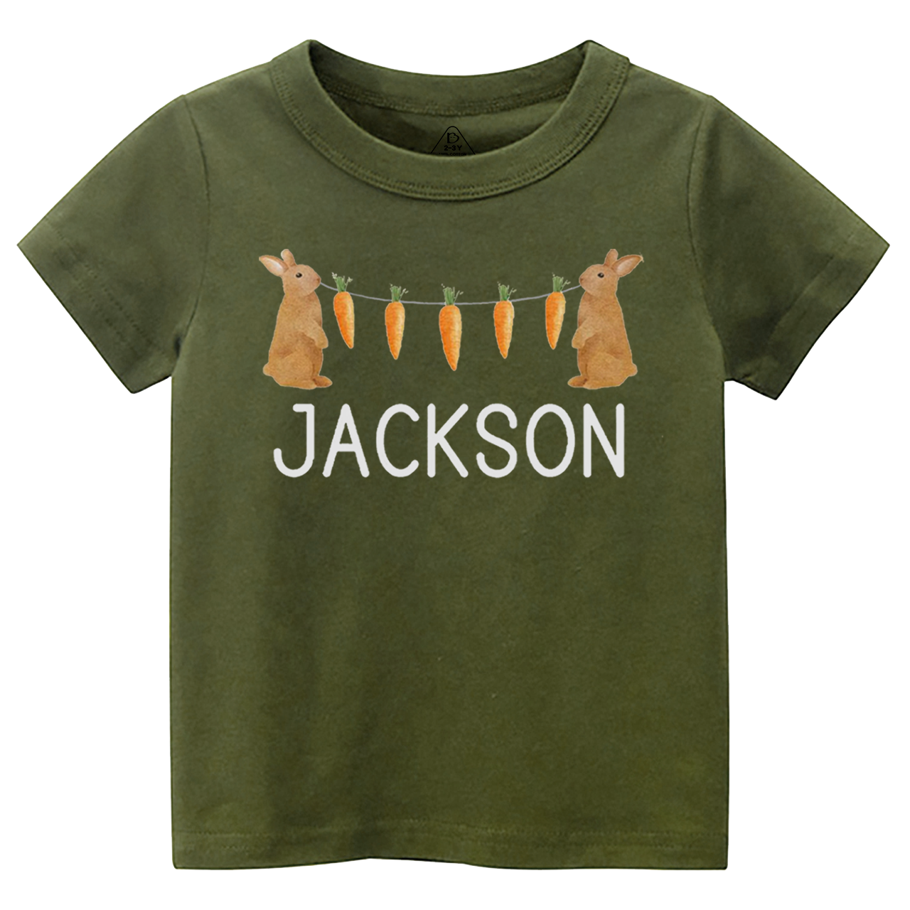Personalized Name Bunny Carrot Easter Toddler&Kid's Tees Beepumpkin