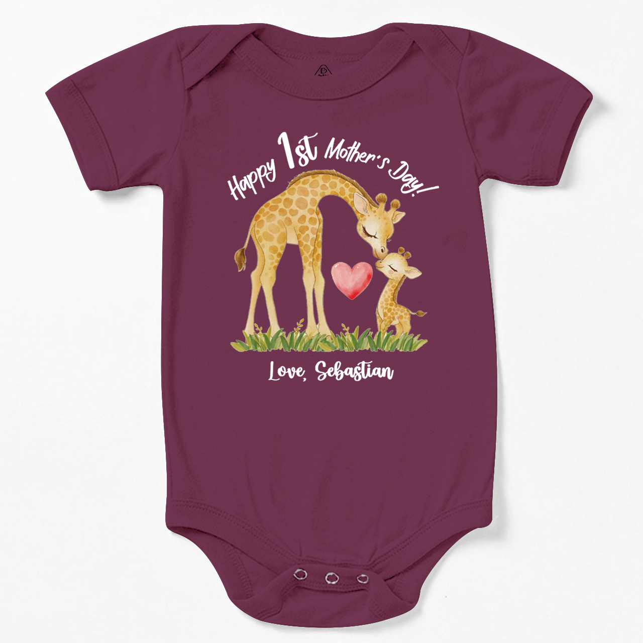 Personalized Mother's Day Giraffe Bodysuit Beepumpkin