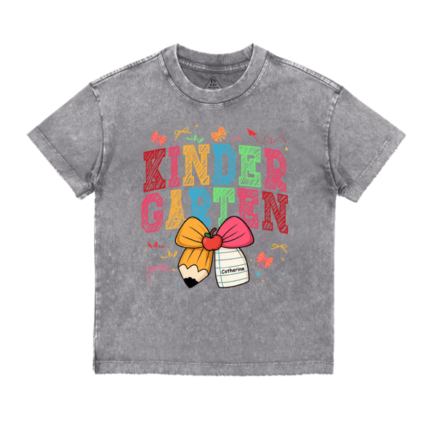 Personalized Girl Back To School Bundle Toddler&Kids Washed Tees