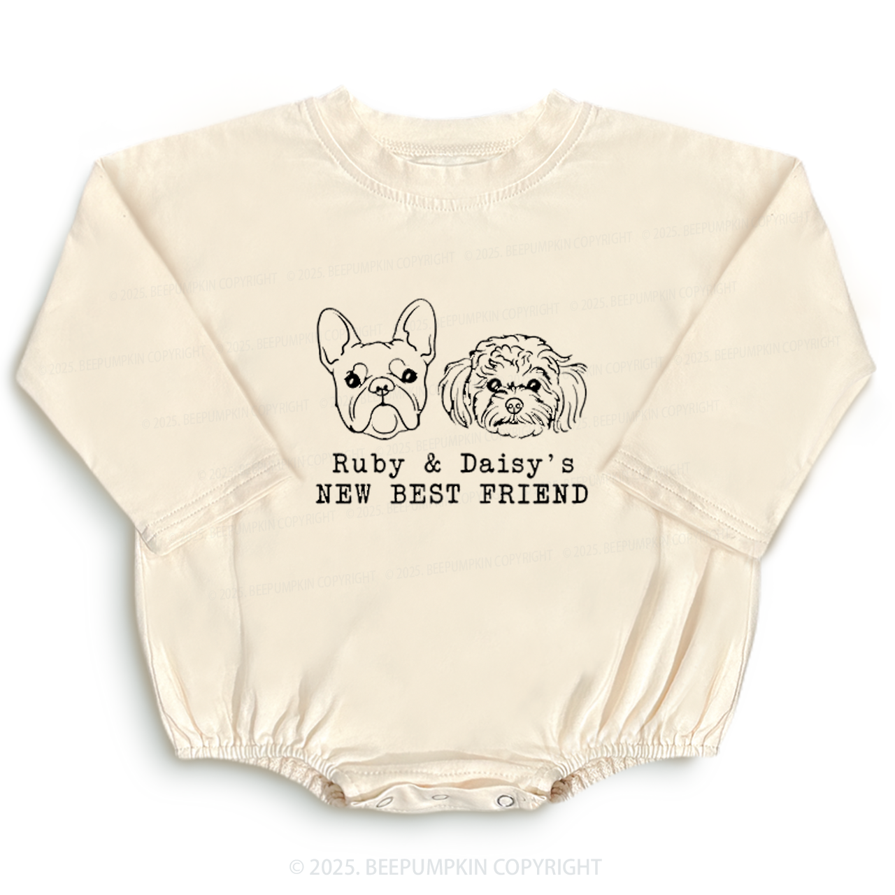 Personalized Dog Lover Baby Bubble Romper Beepumpkin
