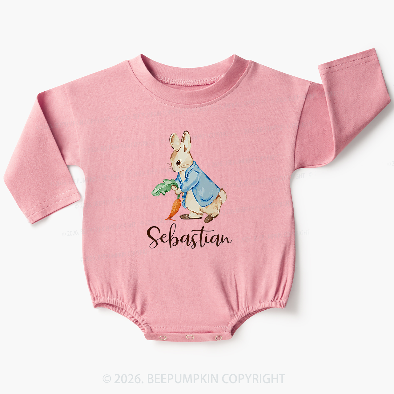 Personalized Little Bunny & Carrot Club Baby Bubble Romper