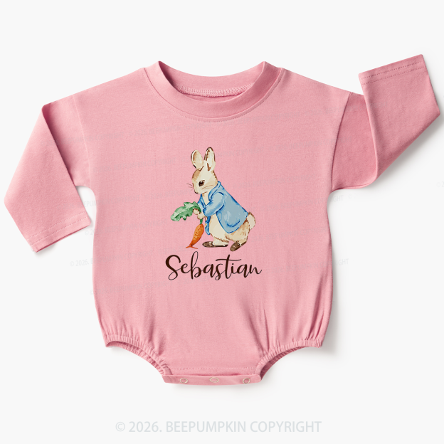 Personalized Little Bunny & Carrot Club Baby Bubble Romper