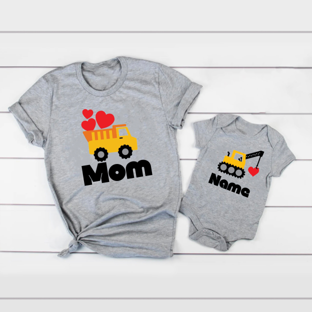 Heart Truck Valentines Day Family Matching Shirts