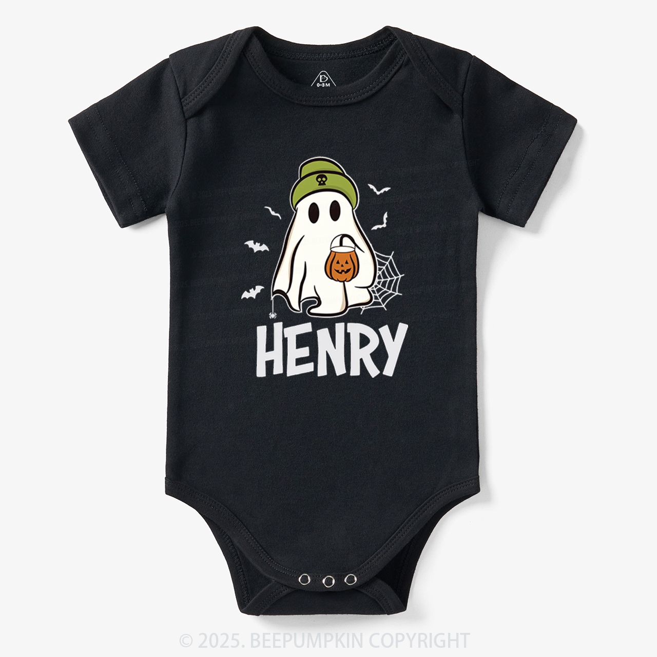 Personalized Ghost Name Bodysuit Beepumpkin