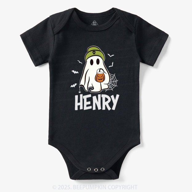 Personalized Ghost Name Bodysuit Beepumpkin