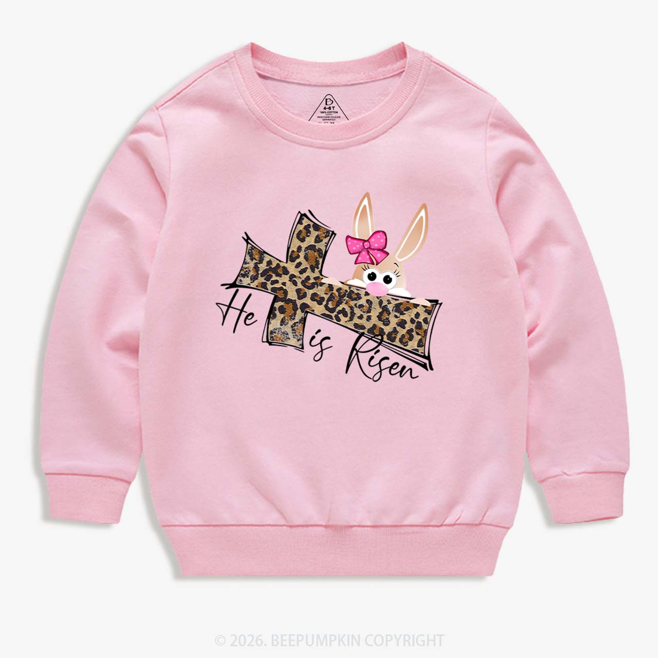 Faith Bunny & Leopard Cross Kid's Sweatshirt