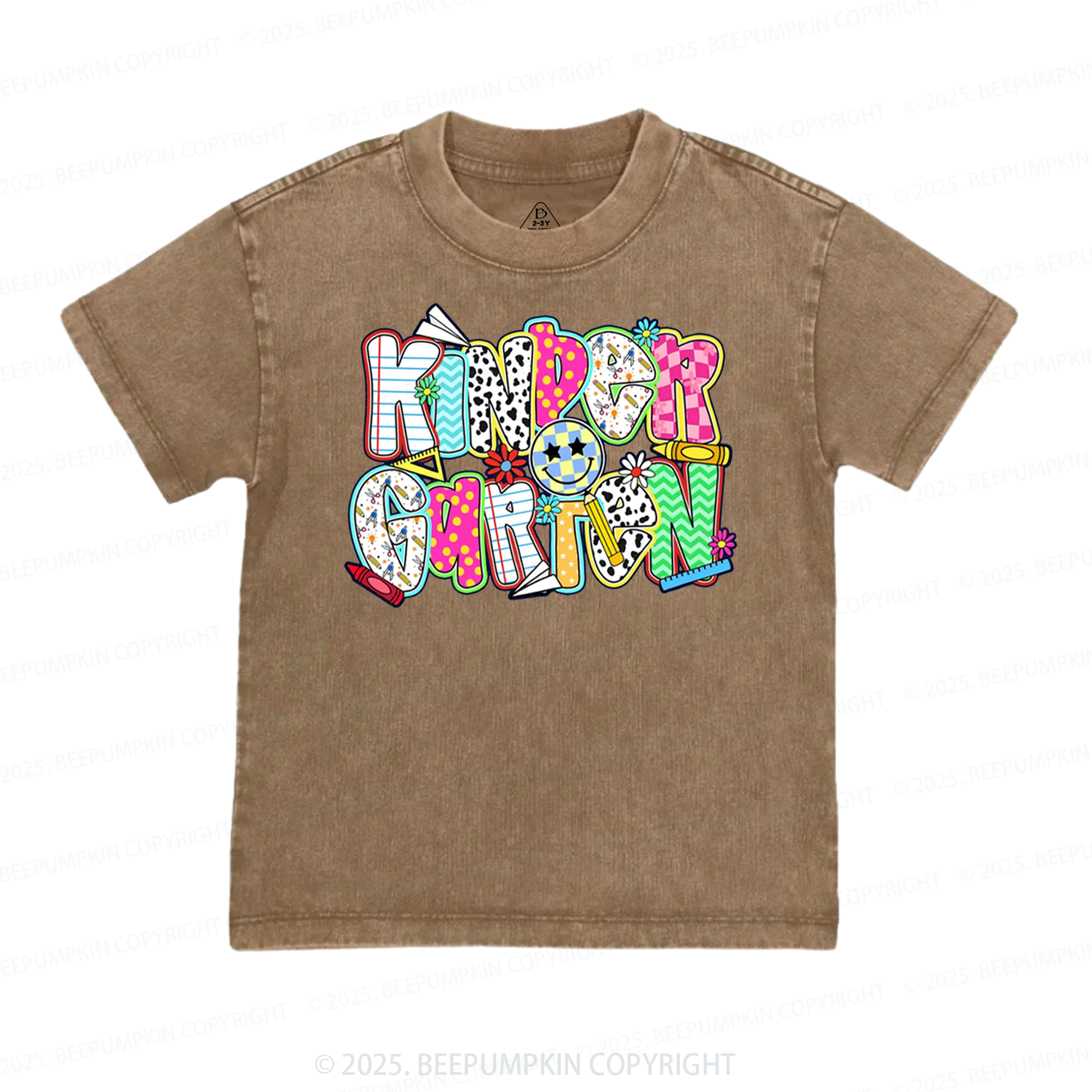 Personalized Colorful Grade Toddler&Kids Washed Tees