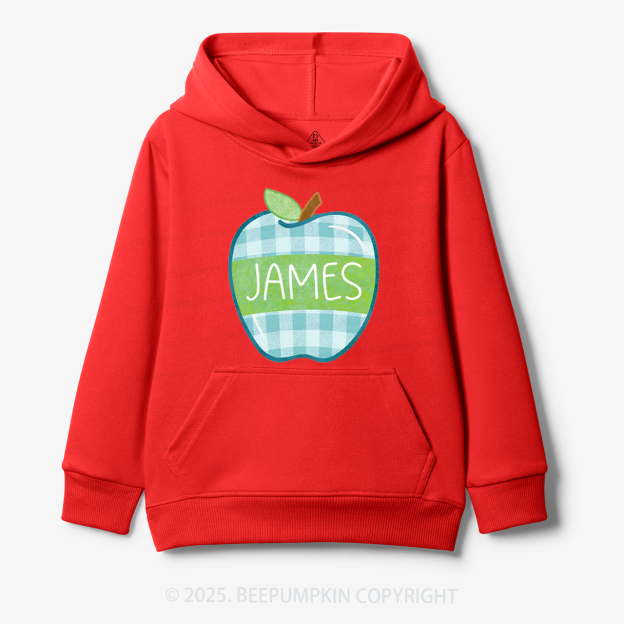 Personalized Plaid Apple Series Kid's Hoodies Beepumpkin