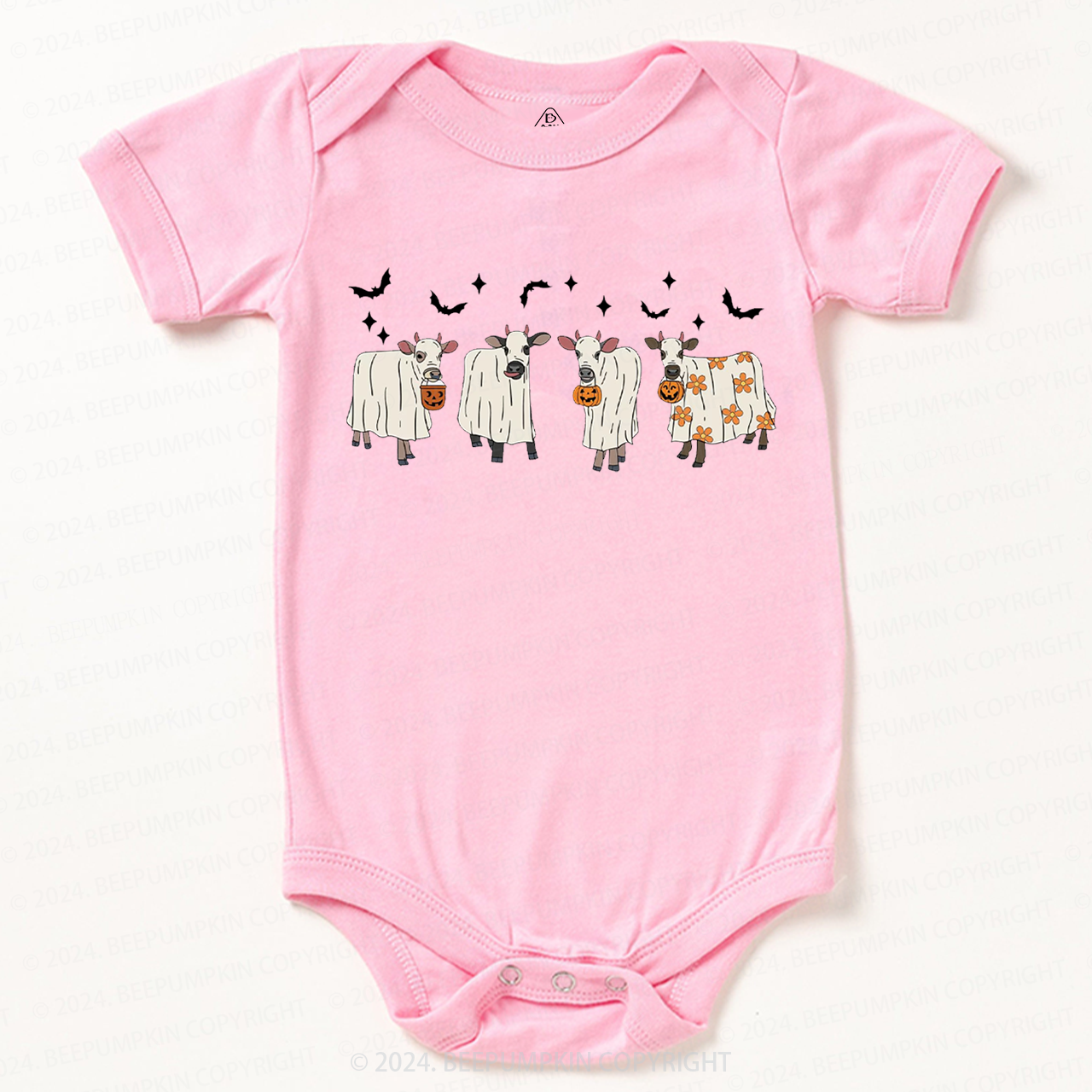 Halloween Ghost Cows Baby Bodysuits 