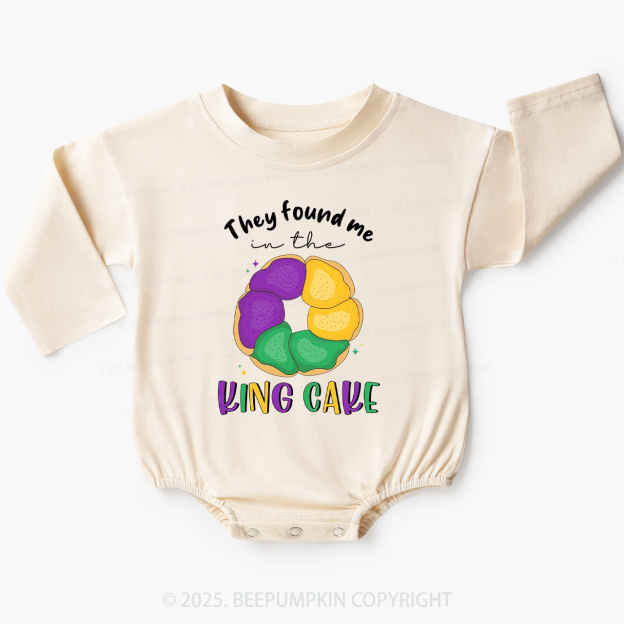 They Found Me In The King Cake Baby Bubble Romper Beepumpkin