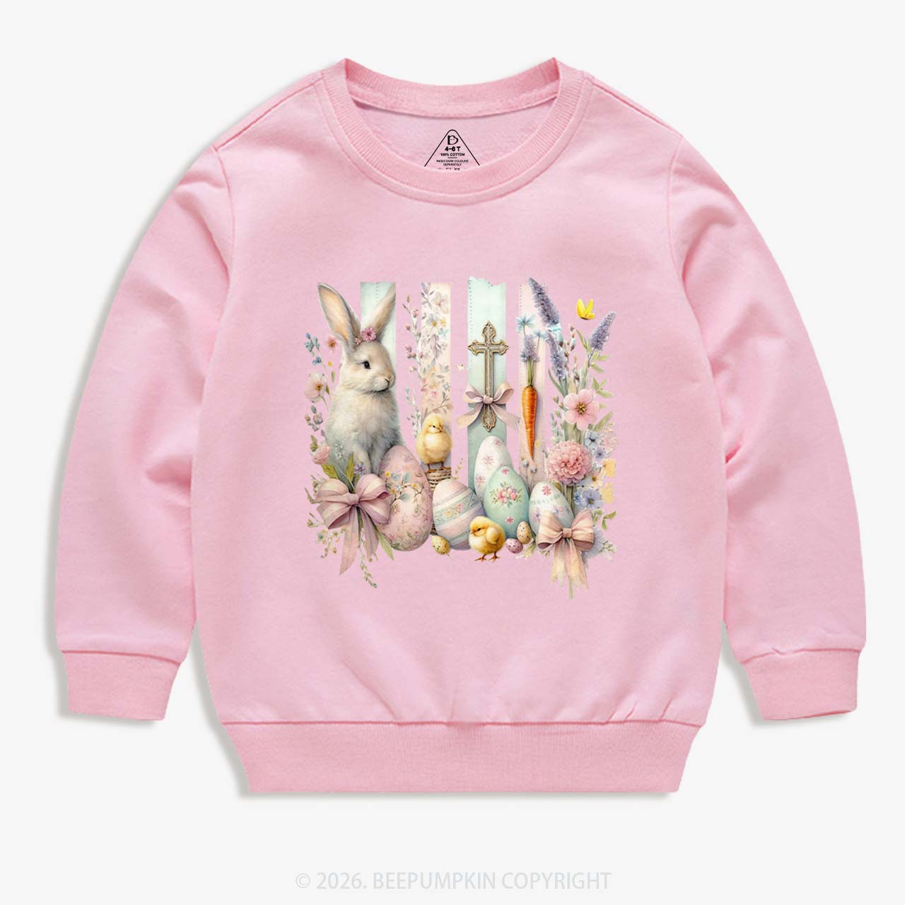 Springtime Faith Bunny Kid's Sweatshirt