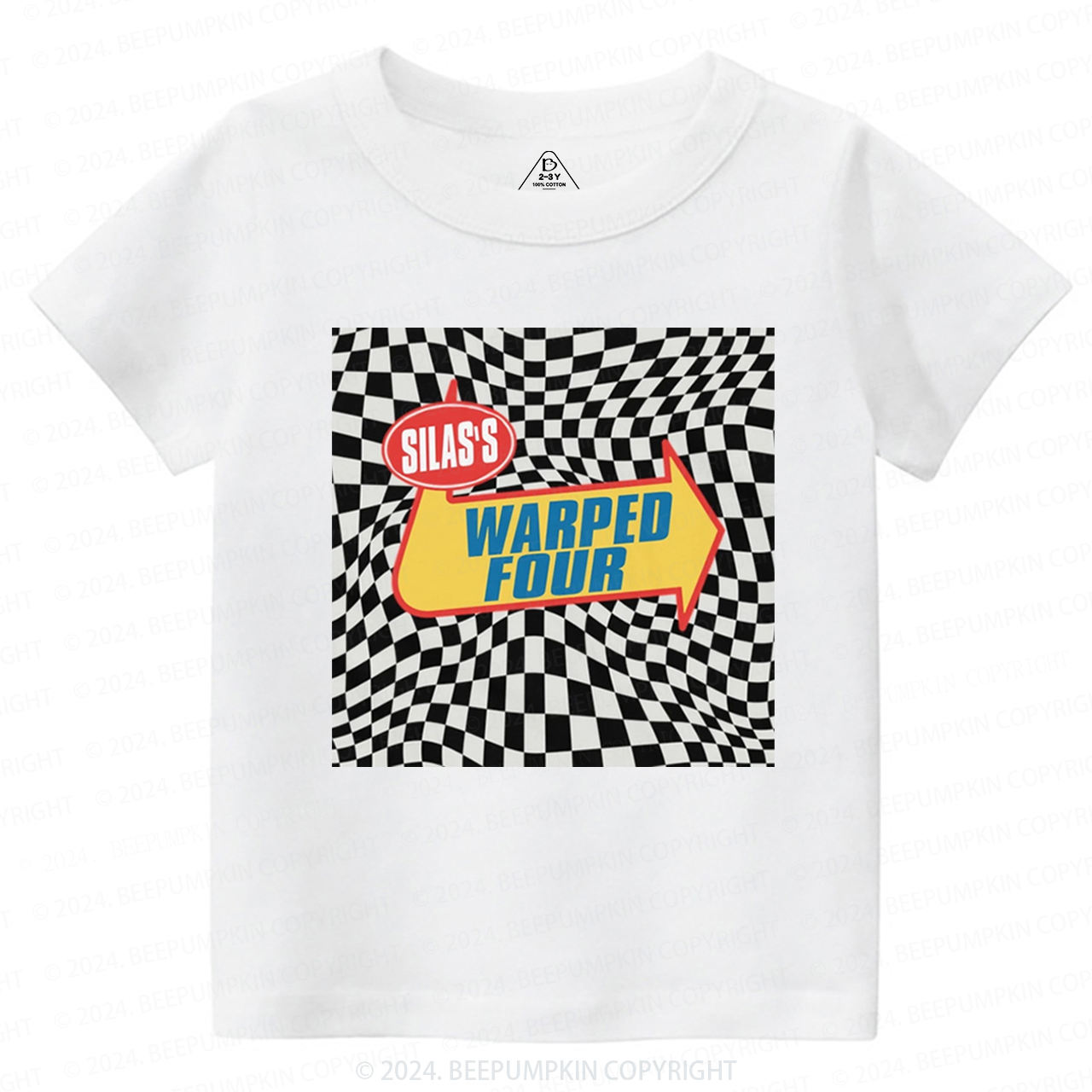 Personalized Name Warped Four Toddler&Kids Tees 7