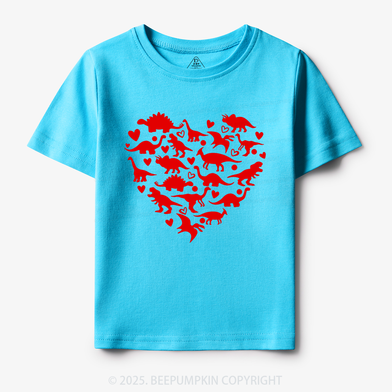 Dinosaur With Heart Toddler&Kid's Tees Beepumpkin Sale-Beepumpkin™