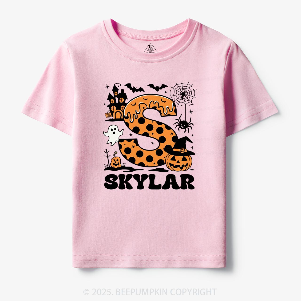 Cute Personalized Name Halloween Toddler&Kid's Tees Beepumpkin