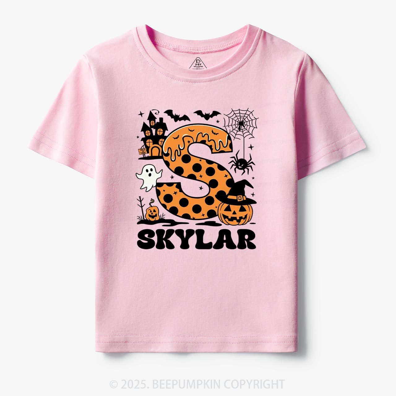 Cute Personalized Name Halloween Toddler&Kid's Tees Beepumpkin