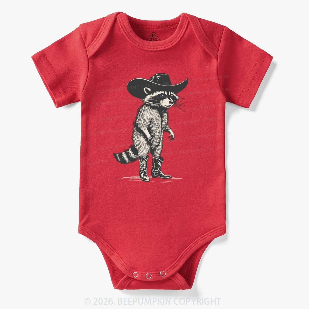 Funny Western Raccoon Cowboy Bodysuit