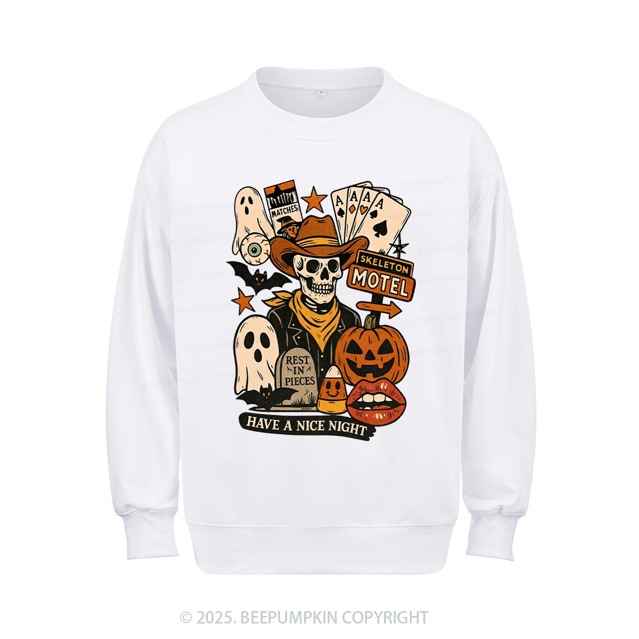 Spooky Western Skeleton Sweatshirt Beepumpkin