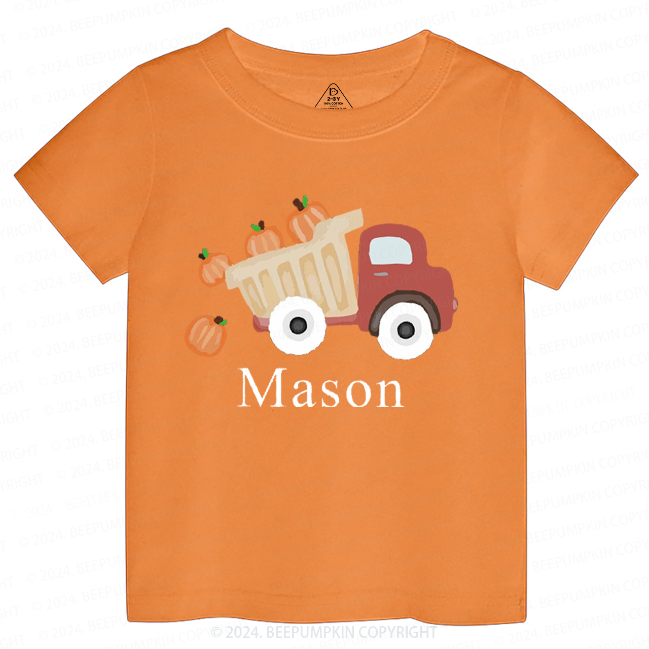 Personalized Pumpkin Truck Toddler&Kids Tees 