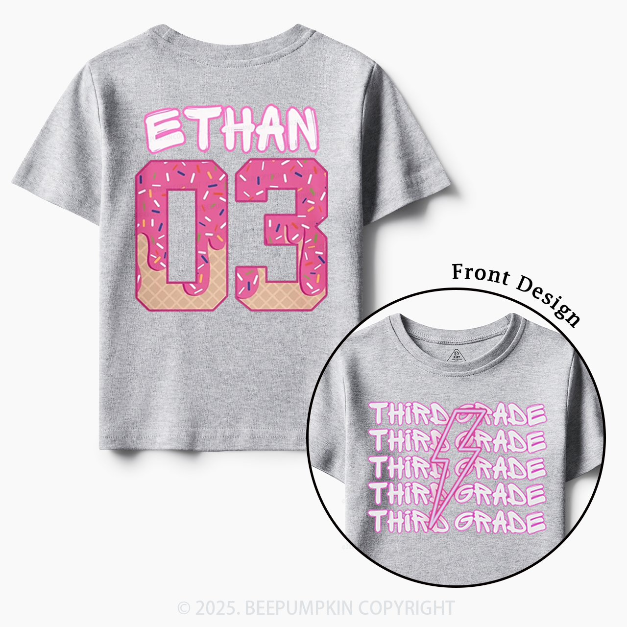 Personalized Lightning Grade Toddler&Kid's Tees Beepumpkin