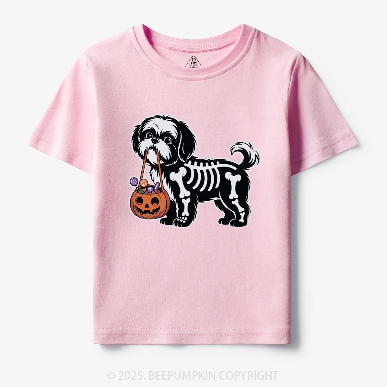Halloween Skeleton Dog Toddler&Kid's Tees Beepumpkin