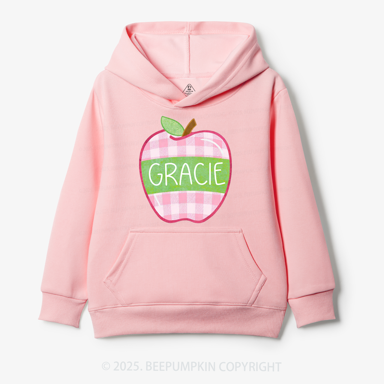 Personalized Plaid Apple Series Kid's Hoodies Beepumpkin