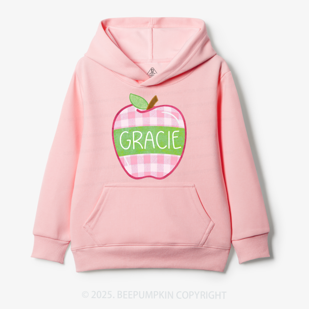 Personalized Plaid Apple Series Kid's Hoodies Beepumpkin