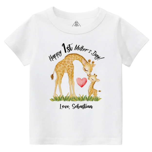 Personalized Mother's Day Giraffe Toddler&Kid's Tees Beepumpkin