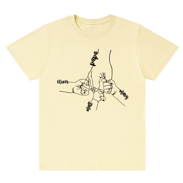 Custom Kids Grab Papa Hands Dad T-shirt